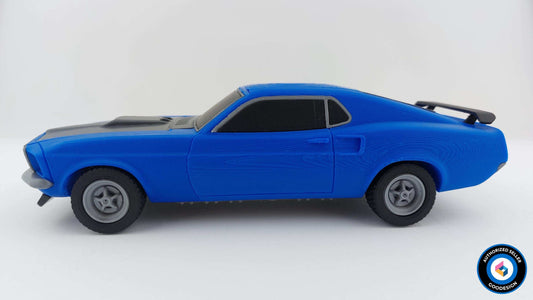 3D Printed Ford Mustang Mach-1 Replica: 1/38 Scale Muscle Car Model - 3DEvricPrinting