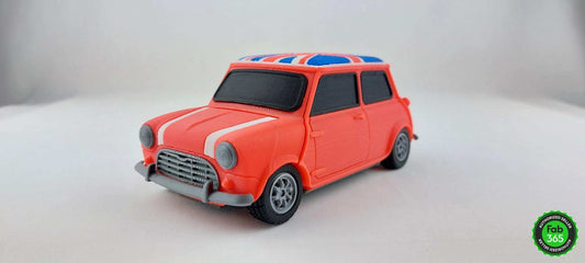 3D Printed Mini Cooper Union Jack Model Car - British Collector Replica (1/24 Scale) - 3DEvricPrinting
