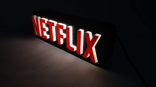 3D Printed Netflix LED Lamp: Backlit Retro Table Light - 3DEvricPrinting