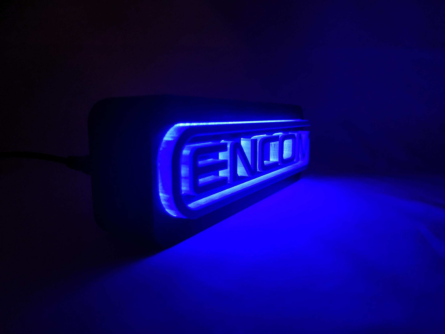 Encom Corporation Logo LED Lamp – 3D Printed Tron‑inspired Lightbox Sign, Iconic Sci‑Fi Desk Decor & Gift for Movie Fans, Gamers - 3DEvricPrinting