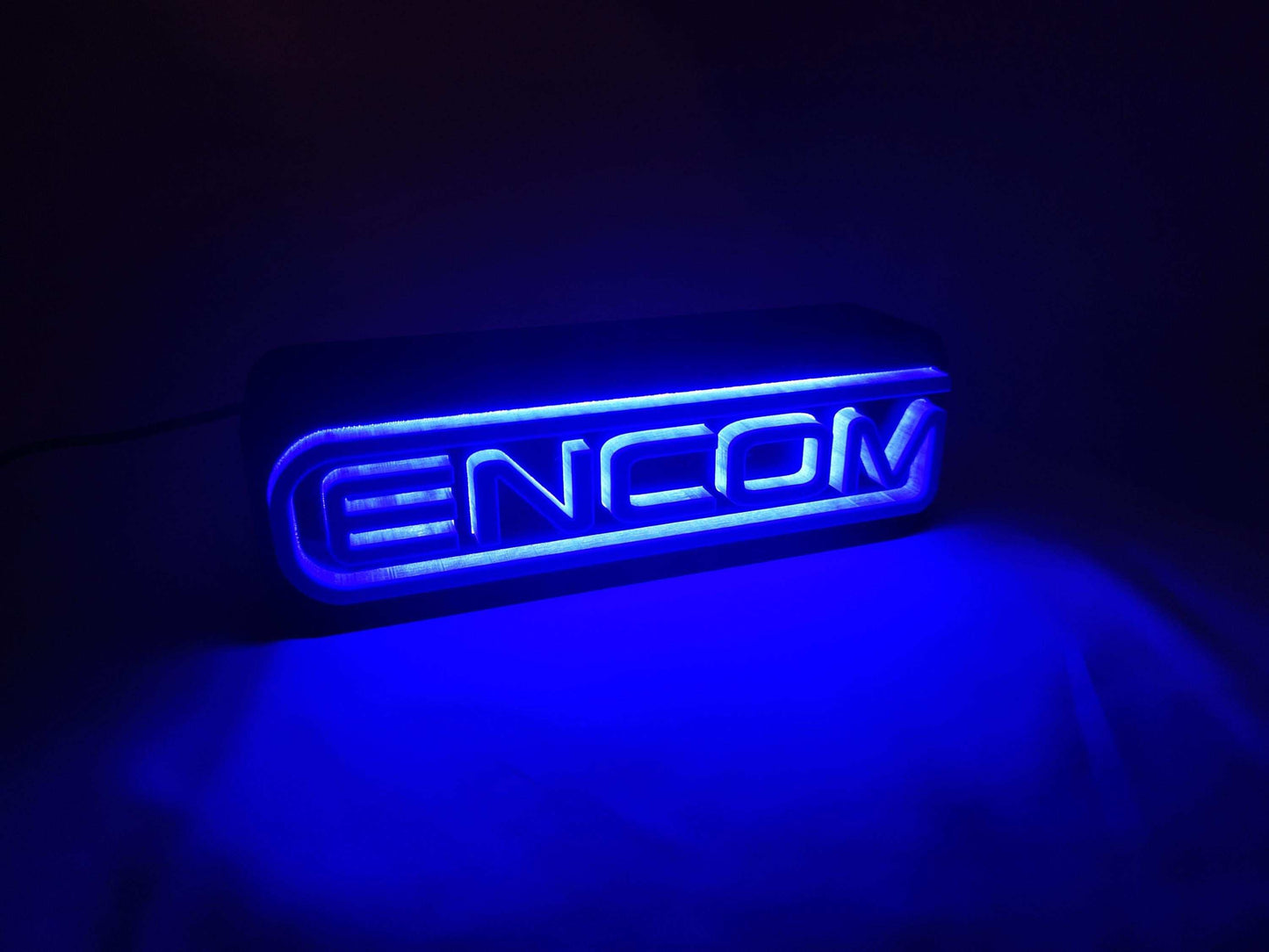 Encom Corporation Logo LED Lamp – 3D Printed Tron‑inspired Lightbox Sign, Iconic Sci‑Fi Desk Decor & Gift for Movie Fans, Gamers - 3DEvricPrinting