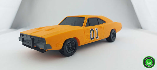 General Lee Dodge Charger 3D Printed Replica - Dukes of Hazzard Car (1/24 Scale) - 3DEvricPrinting