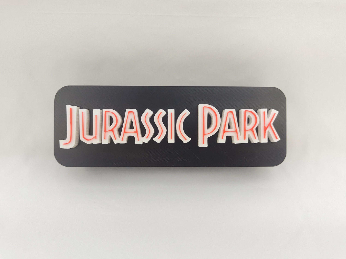 Jurassic Park Logo LED Lightbox: 3D Printed T-Rex Desk & Wall Sign - 3DEvricPrinting