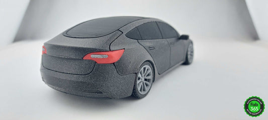Tesla Model 3 1:24 Scale 3D Printed Replica – Metallic Black Collectible Car for Tesla Fans - 3DEvricPrinting