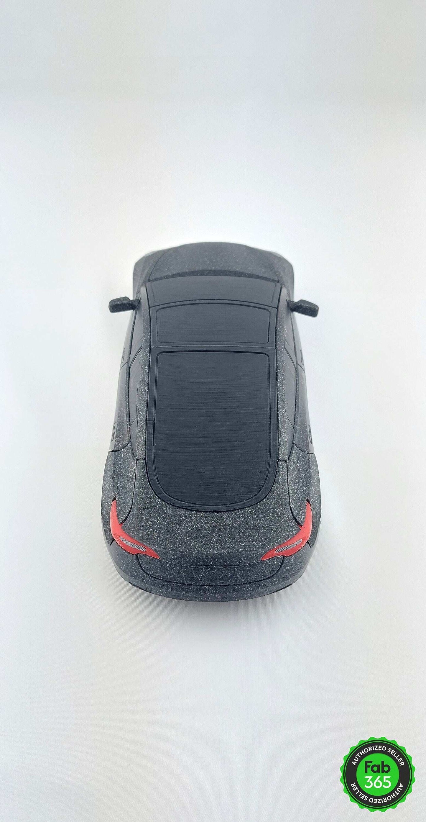 Tesla Model 3 1:24 Scale 3D Printed Replica – Metallic Black Collectible Car for Tesla Fans - 3DEvricPrinting