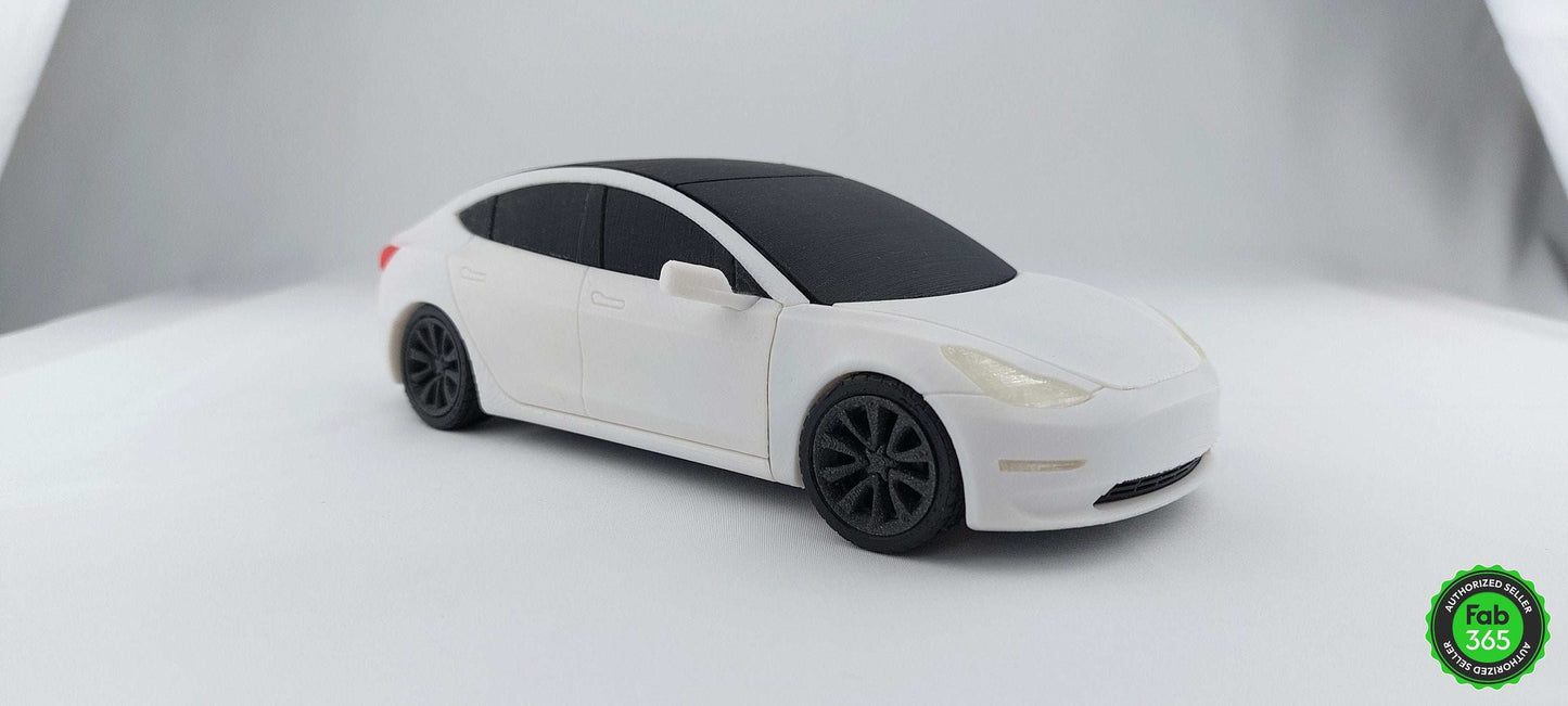 Tesla Model 3 1:24 Scale 3D Printed Replica – Metallic Black Collectible Car for Tesla Fans - 3DEvricPrinting