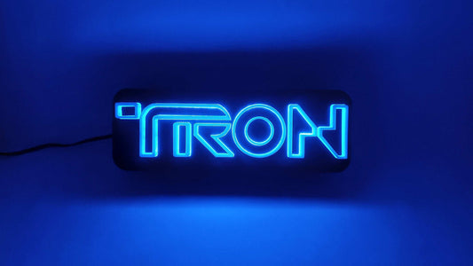 Tron Legacy LED Logo Lamp: 3D Printed Backlit Table Decor - 3DEvricPrinting