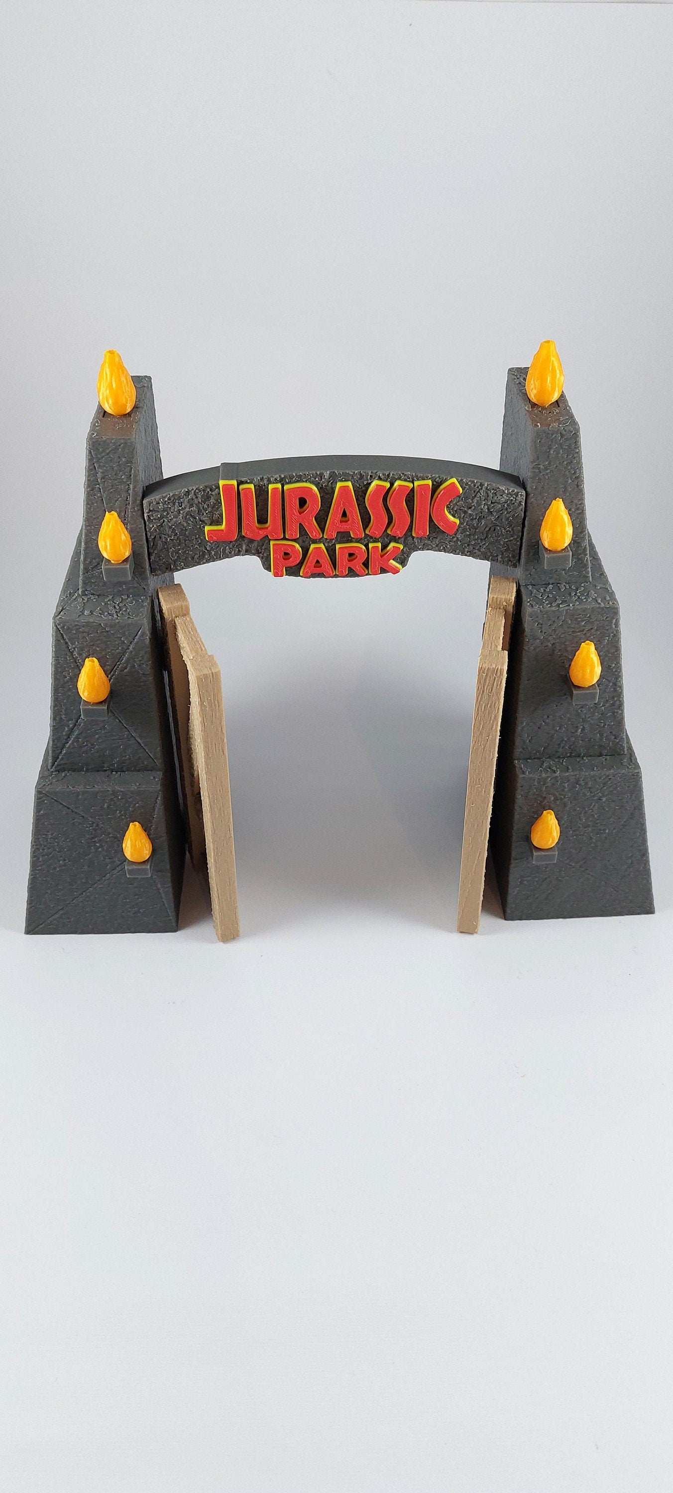 Jurassic Park Gate 3D Printed Diorama Kit 1:55 Scale – Textured Stone Replica Collectible Gift Bestseller - 3DEvricPrinting