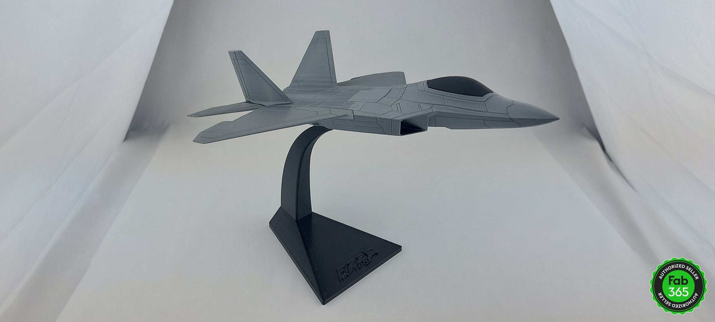 3D Printed F-22 Raptor Model: 1/72 Scale Collectible with Stand - 3DEvricPrinting