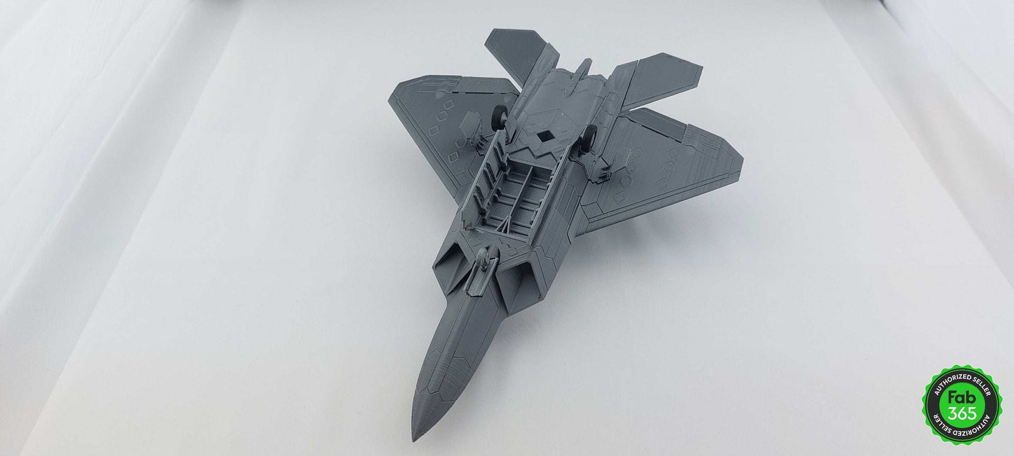 3D Printed F-22 Raptor Model: 1/72 Scale Collectible with Stand - 3DEvricPrinting