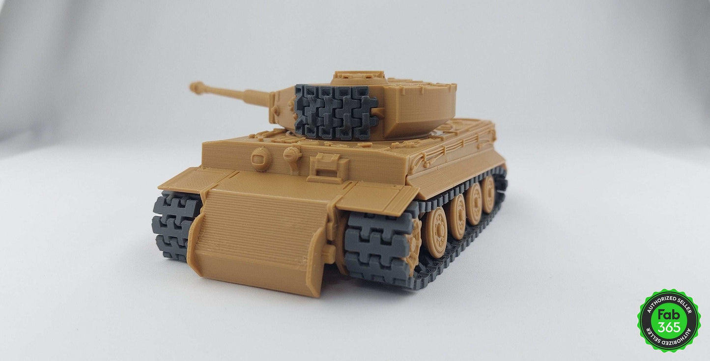 3D Printed Tiger-I Tank Model: WWII Replica, 1/48 Scale - 3DEvricPrinting