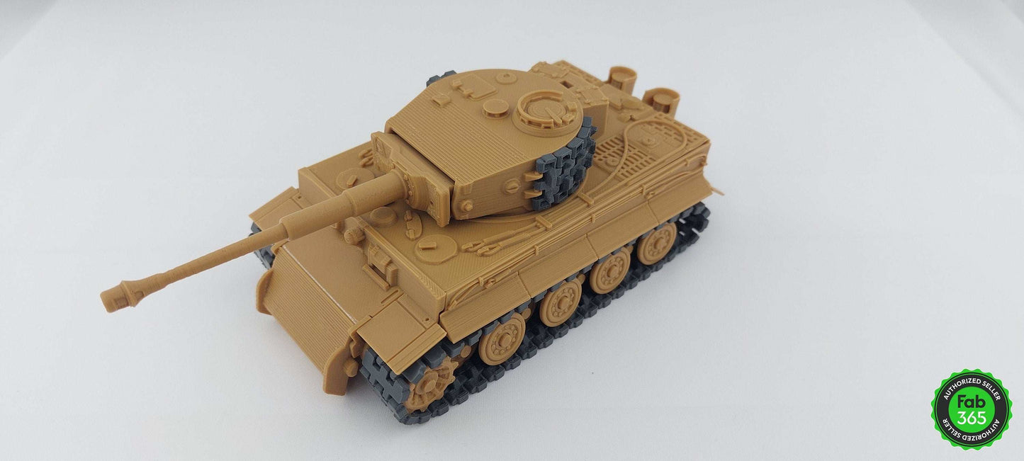3D Printed Tiger-I Tank Model: WWII Replica, 1/48 Scale - 3DEvricPrinting