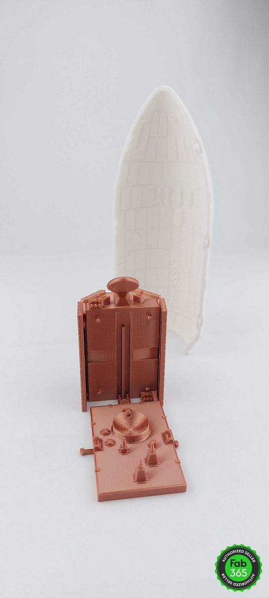 SpaceX Falcon 9 Fairing with Satellite: 3D Printed Model (1/66 Scale) - 3DEvricPrinting