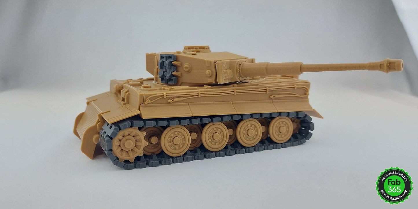 3D Printed Tiger-I Tank Model: WWII Replica, 1/48 Scale - 3DEvricPrinting