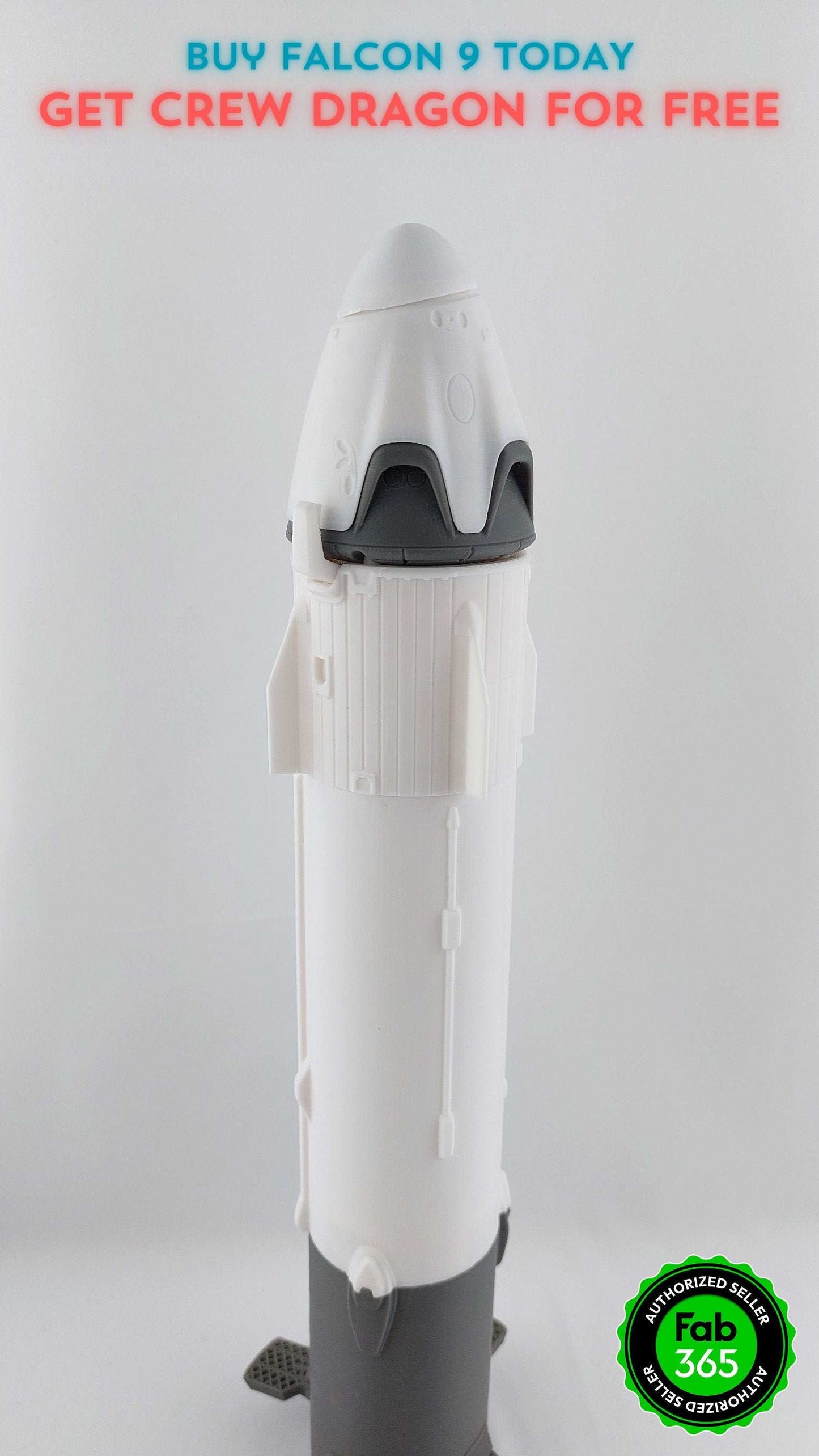 Falcon 9 Rocket with Crew Dragon Capsule GIFT β Large 90 cm 1:66 Scale SpaceX Model with Folding Legs - 3DEvricPrinting
