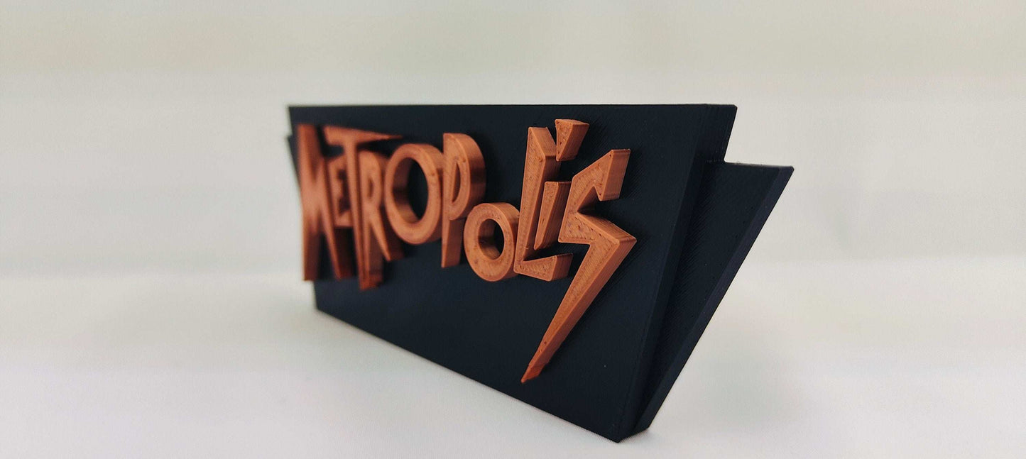 Metropolis 1927 Movie Logo: 3D Printed PLA Decor - 3DEvricPrinting