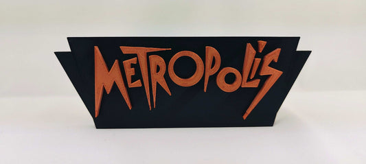 Metropolis 1927 Movie Logo: 3D Printed PLA Decor - 3DEvricPrinting