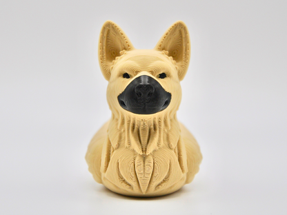 German Shepherd Duck 3D Printed Working Dog Figurine