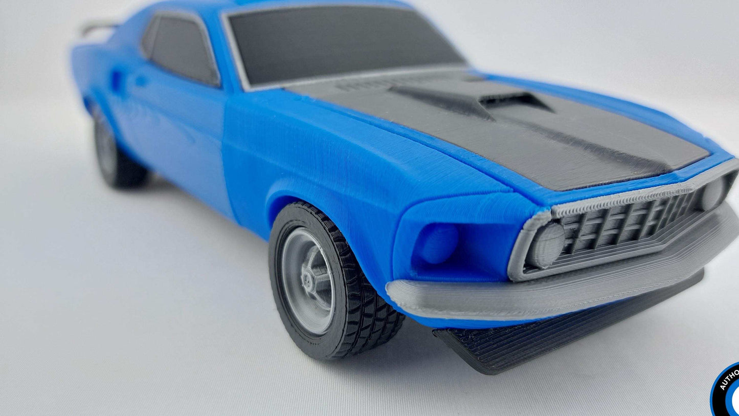 3D Printed Ford Mustang Mach-1 Replica: 1/38 Scale Muscle Car Model - 3DEvricPrinting