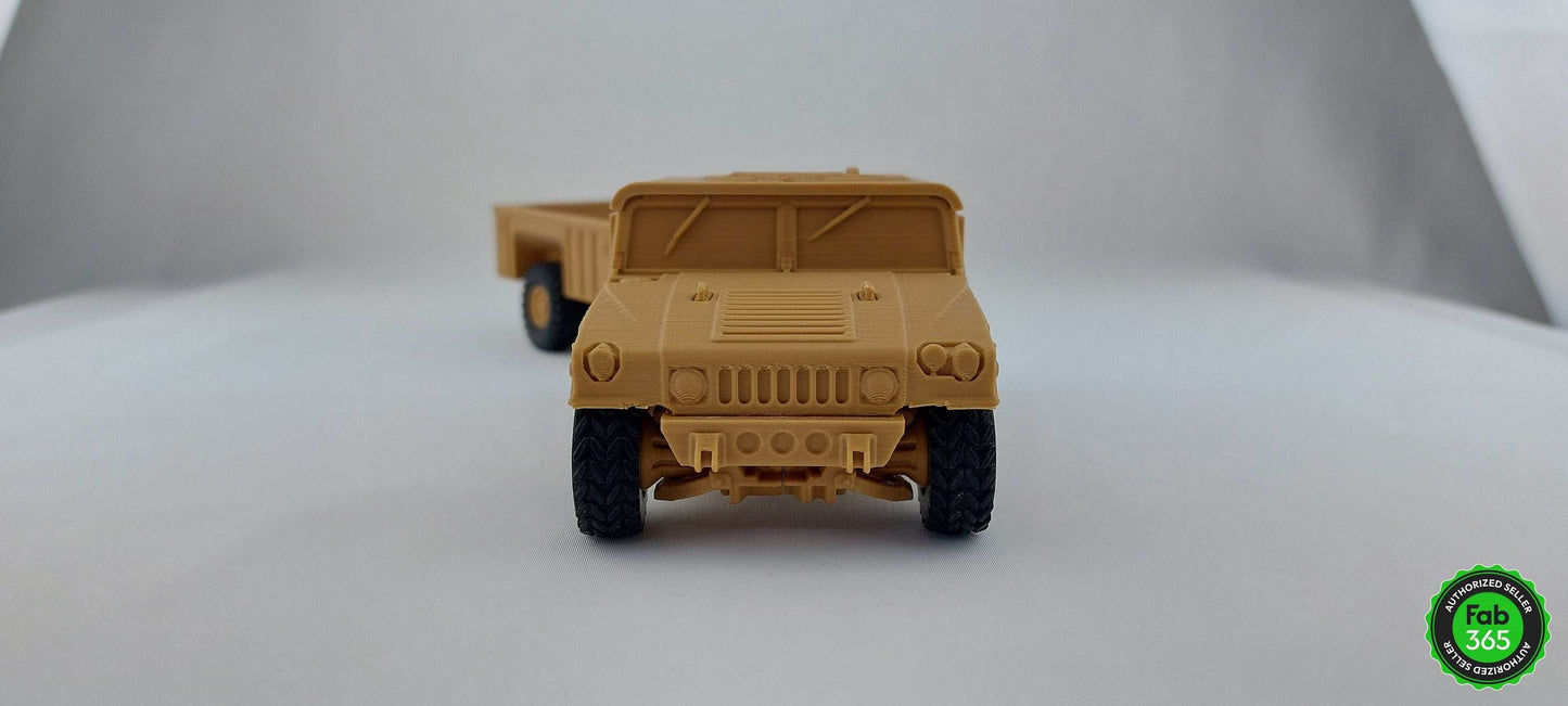 3D Printed Humvee Model 1/35 Scale with Optional Trailer - 3DEvricPrinting