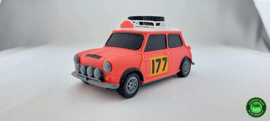 3D Printed Mini Cooper-S Rally Car Model: British Racing Legend (1/24 Scale) - 3DEvricPrinting