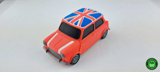 3D Printed Mini Cooper Union Jack Model Car - British Collector Replica (1/24 Scale) - 3DEvricPrinting