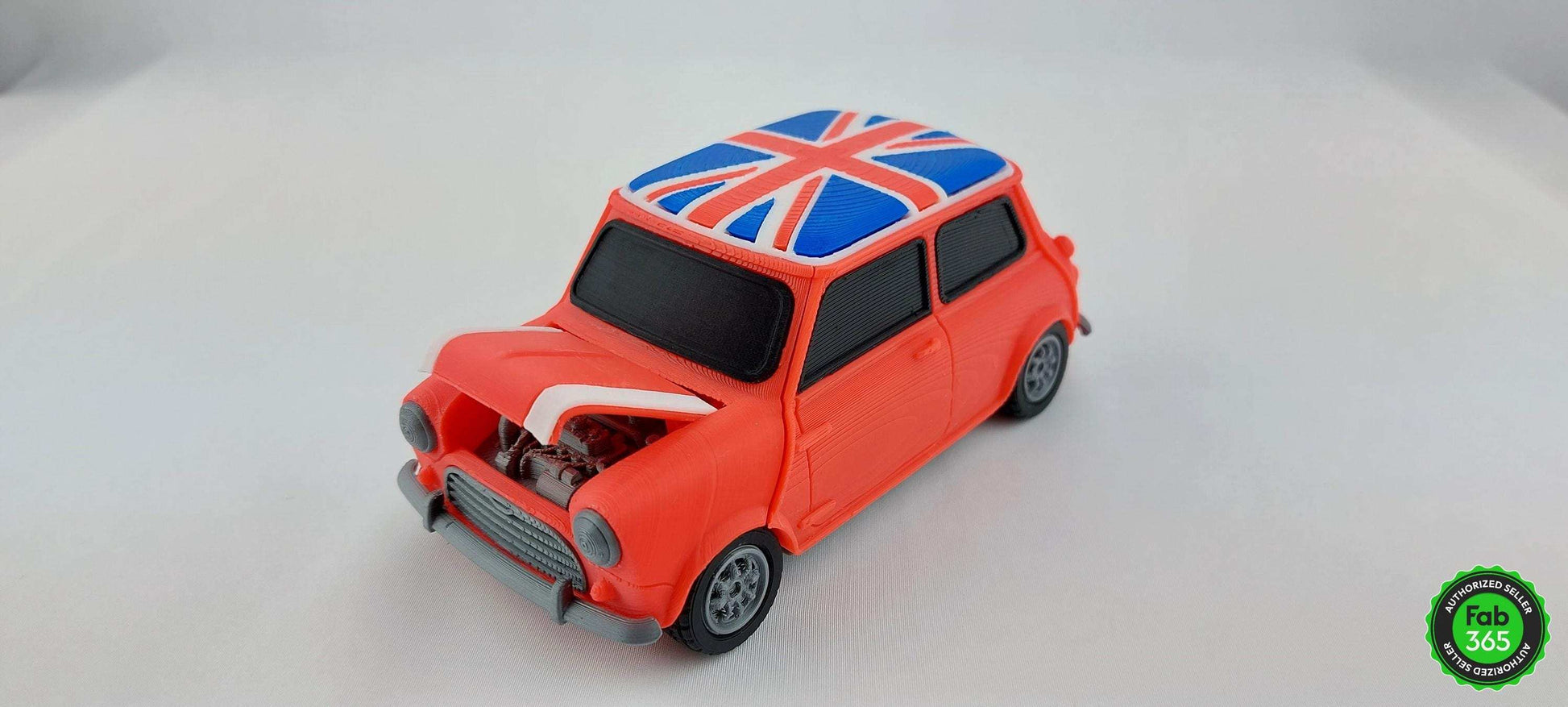 3D Printed Mini Cooper Union Jack Model Car - British Collector Replica (1/24 Scale) - 3DEvricPrinting
