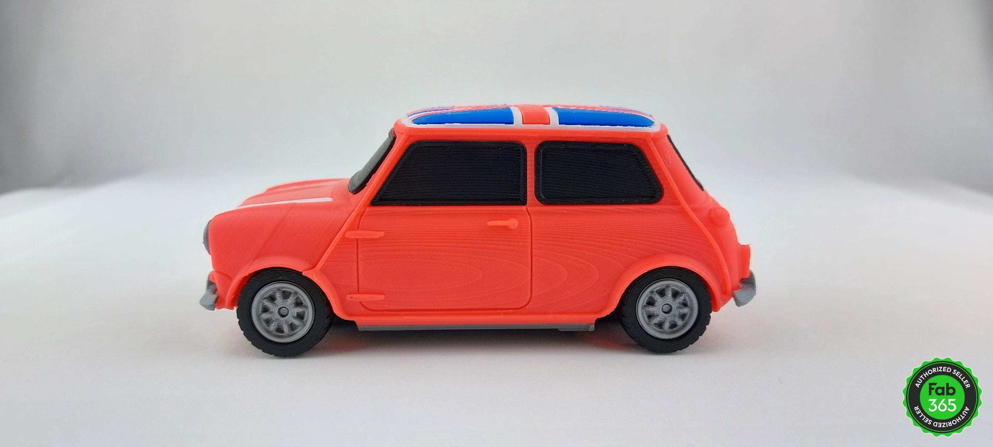 3D Printed Mini Cooper Union Jack Model Car - British Collector Replica (1/24 Scale) - 3DEvricPrinting