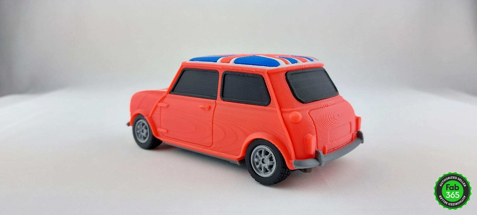 3D Printed Mini Cooper Union Jack Model Car - British Collector Replica (1/24 Scale) - 3DEvricPrinting