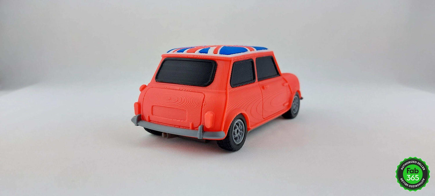 3D Printed Mini Cooper Union Jack Model Car - British Collector Replica (1/24 Scale) - 3DEvricPrinting