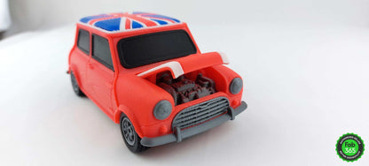 3D Printed Mini Cooper Union Jack Model Car - British Collector Replica (1/24 Scale) - 3DEvricPrinting
