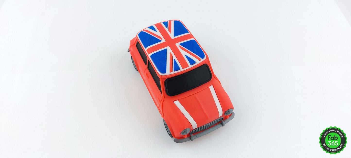 3D Printed Mini Cooper Union Jack Model Car - British Collector Replica (1/24 Scale) - 3DEvricPrinting