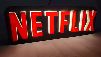 3D Printed Netflix LED Lamp: Backlit Retro Table Light - 3DEvricPrinting