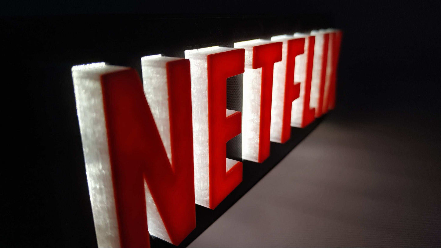 3D Printed Netflix LED Lamp: Backlit Retro Table Light - 3DEvricPrinting
