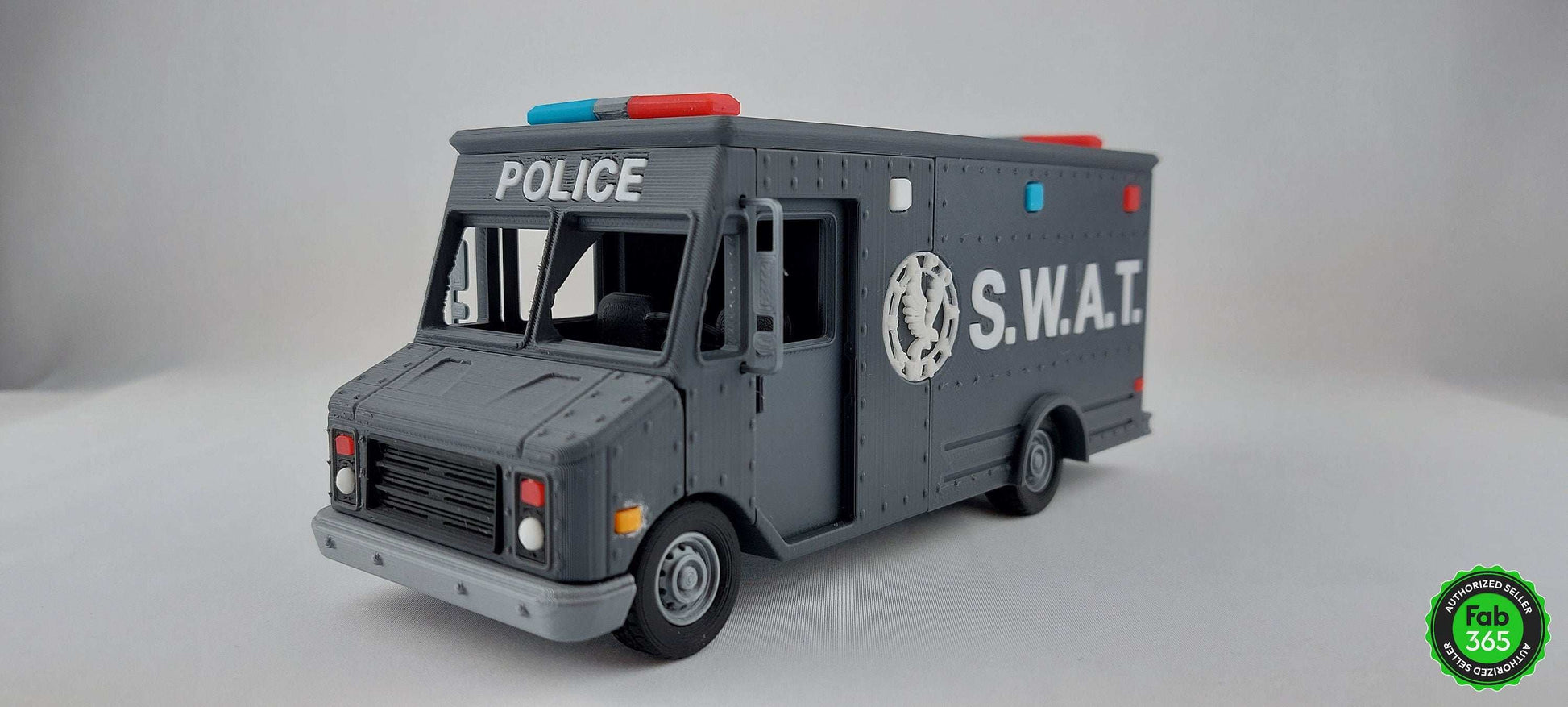 3D Printed SWAT Police Van Model: 1/48 Scale Replica - 3DEvricPrinting