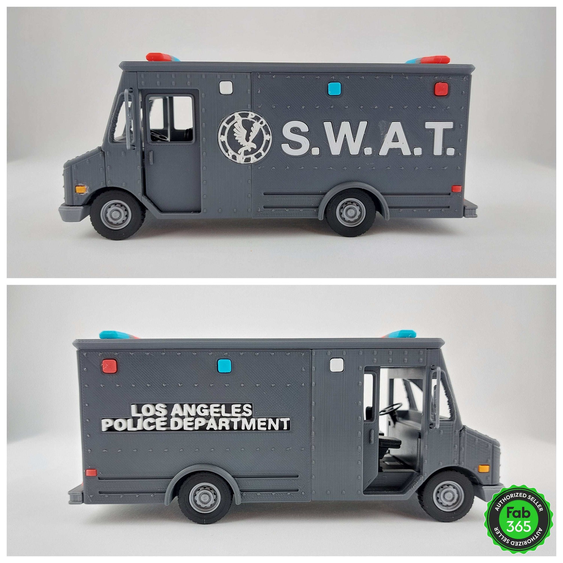 3D Printed SWAT Police Van Model: 1/48 Scale Replica - 3DEvricPrinting