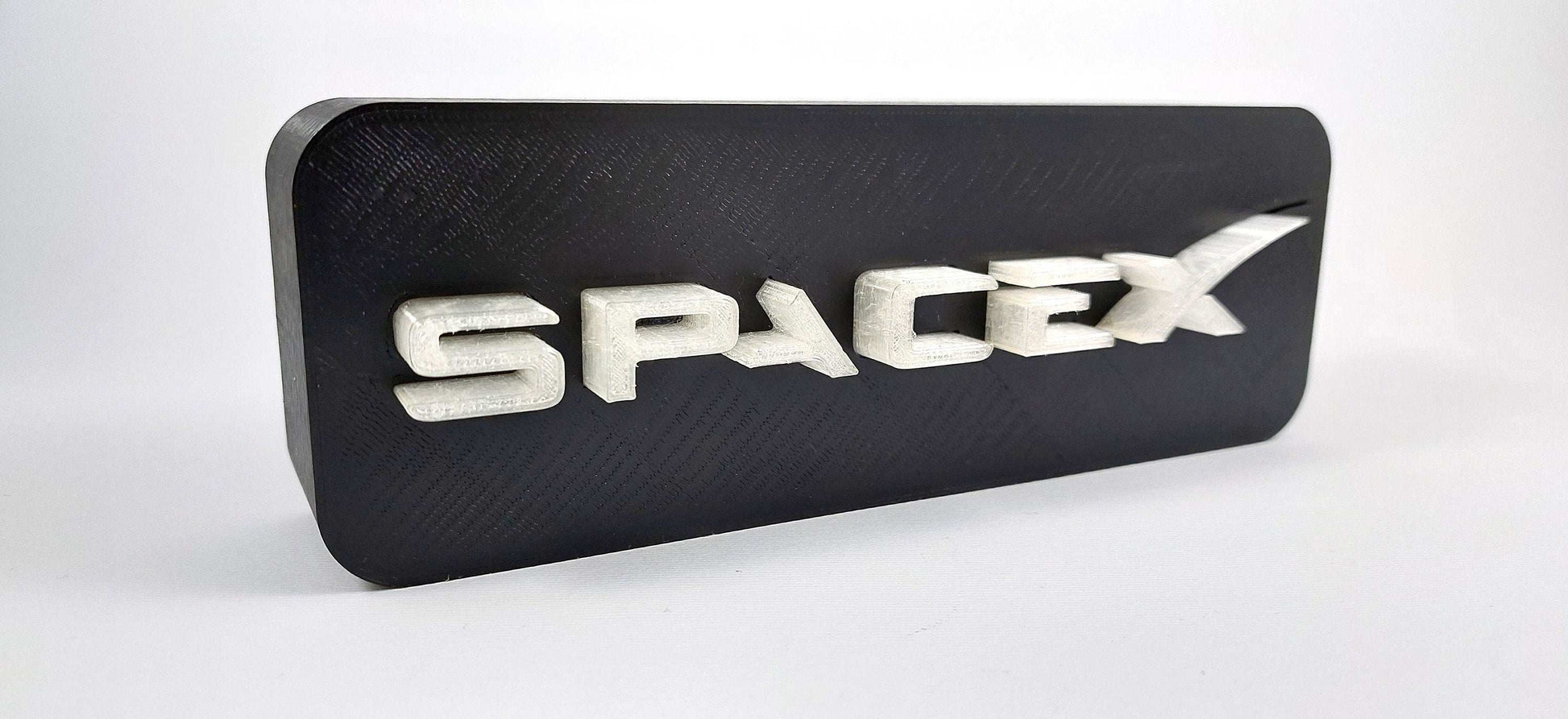 3D Printed SpaceX Logo LED Lamp: Backlit Table Night Light - 3DEvricPrinting