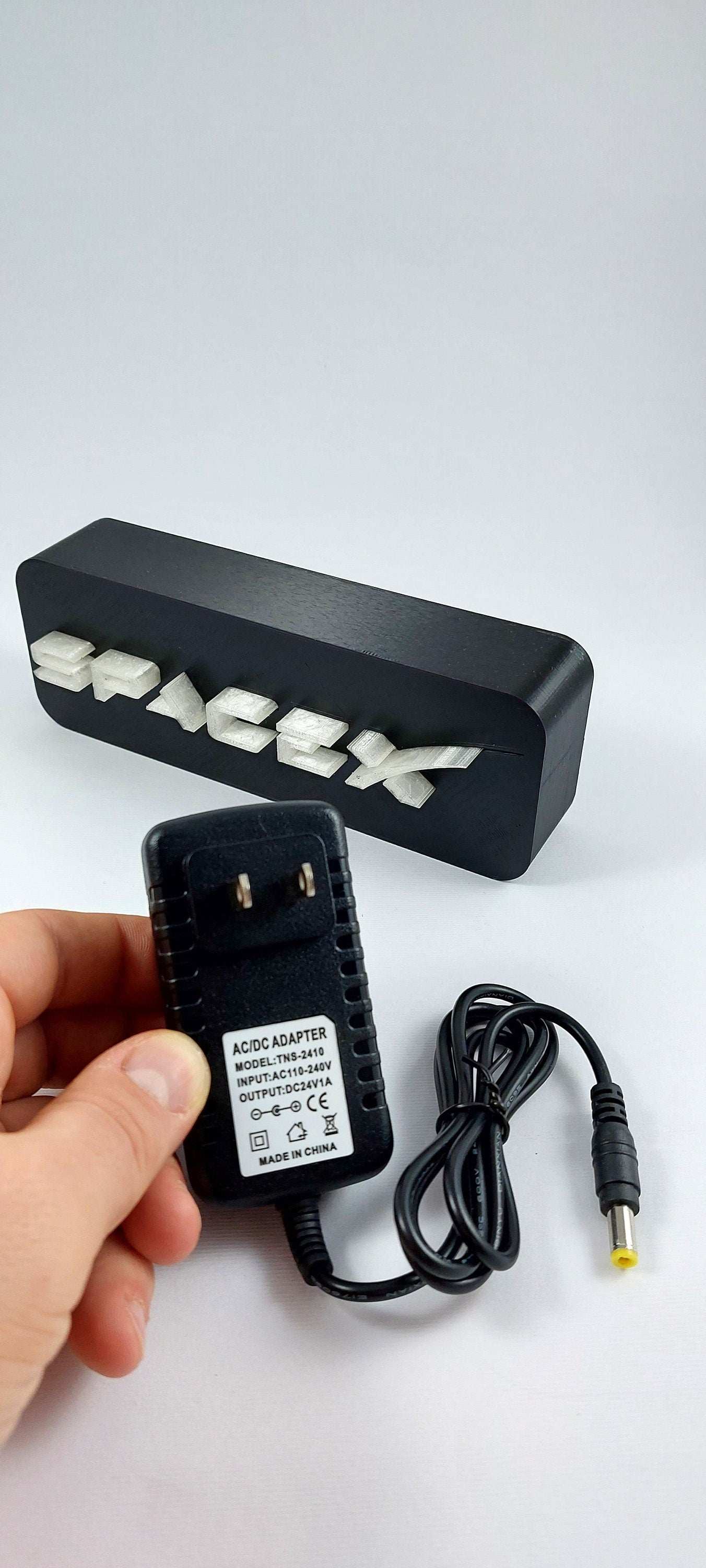 3D Printed SpaceX Logo LED Lamp: Backlit Table Night Light - 3DEvricPrinting