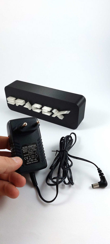 3D Printed SpaceX Logo LED Lamp: Backlit Table Night Light - 3DEvricPrinting
