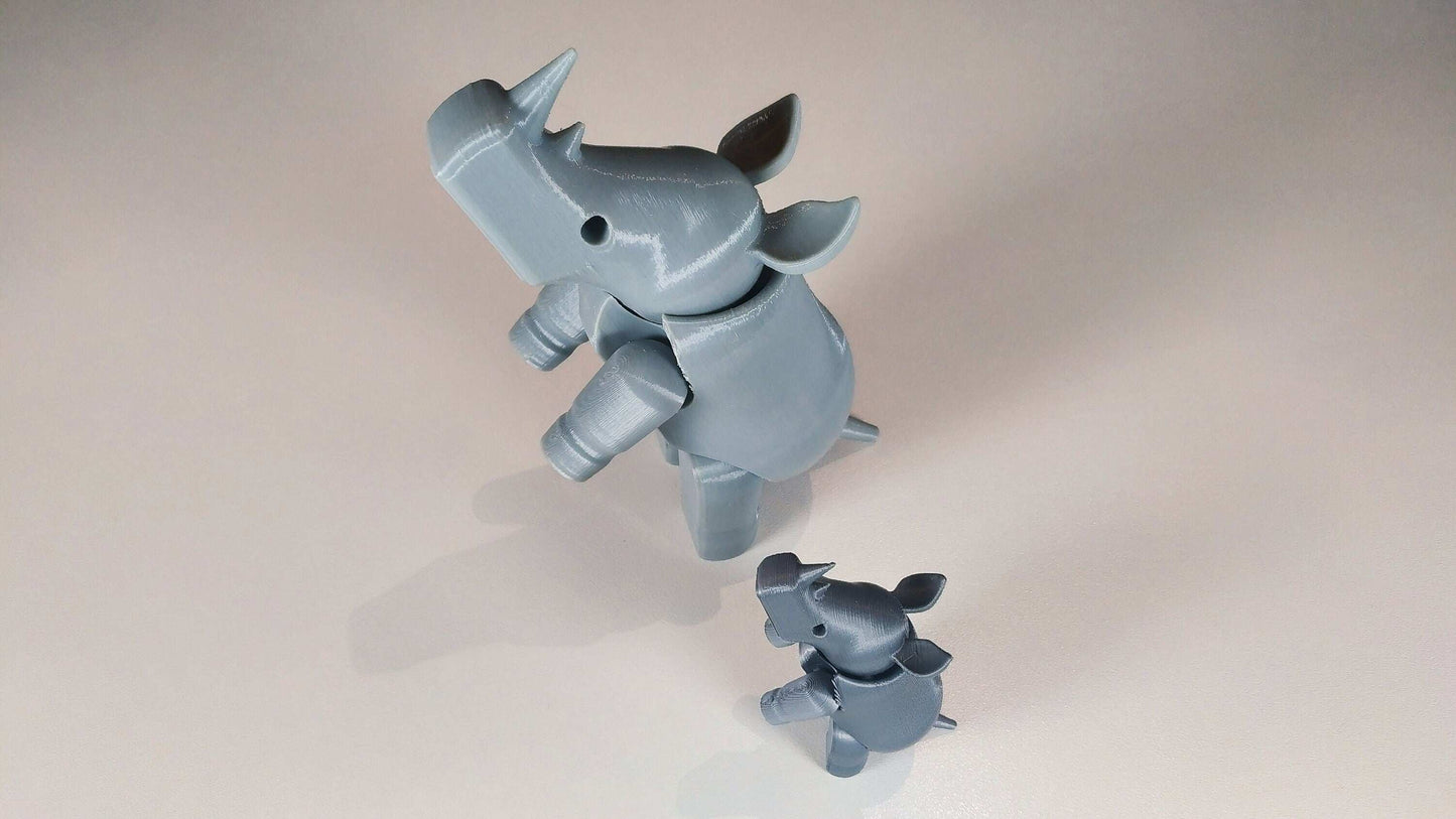 Articulated 3D Printed Rhino: Eco-Friendly Figurine - 3DEvricPrinting