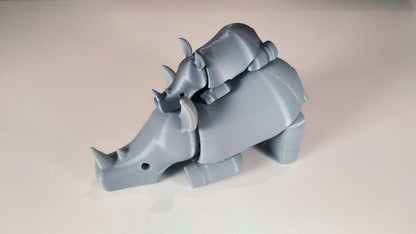 Articulated 3D Printed Rhino: Eco-Friendly Figurine - 3DEvricPrinting