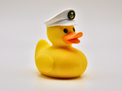 Captain's Hat Duck 3D Printed Nautical Commander Figurine