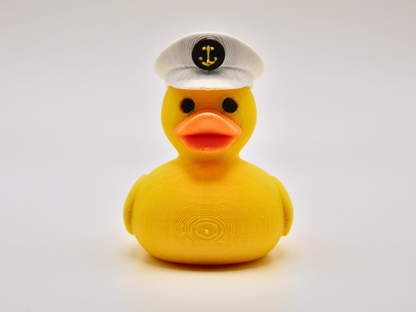 Captain's Hat Duck 3D Printed Nautical Commander Figurine