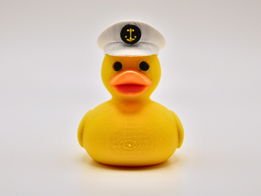 Captain's Hat Duck 3D Printed Nautical Commander Figurine
