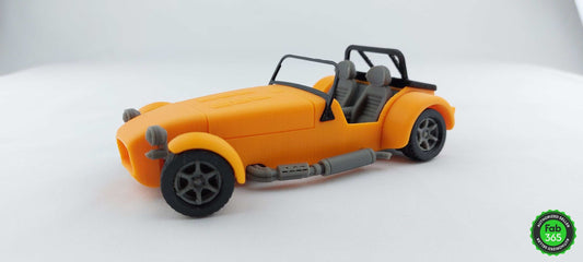 Caterham Super Seven R300 Retro Car 3D Printed Orange Replica - 3DEvricPrinting