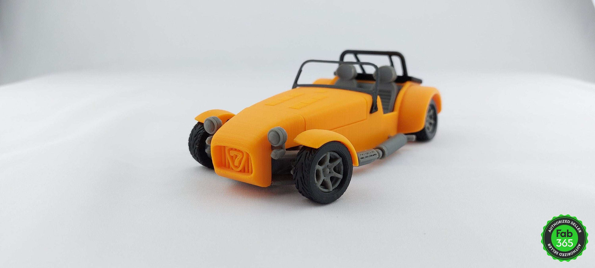 Caterham Super Seven R300 Retro Car 3D Printed Orange Replica - 3DEvricPrinting
