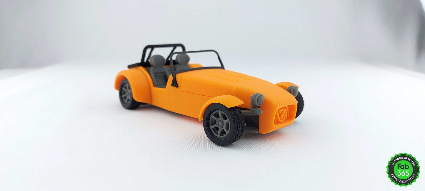 Caterham Super Seven R300 Retro Car 3D Printed Orange Replica - 3DEvricPrinting