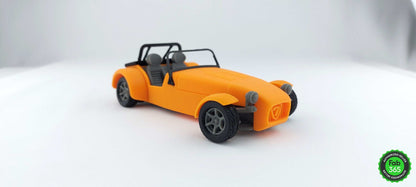 Caterham Super Seven R300 Retro Car 3D Printed Orange Replica - 3DEvricPrinting