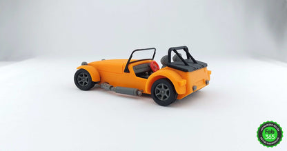 Caterham Super Seven R300 Retro Car 3D Printed Orange Replica - 3DEvricPrinting