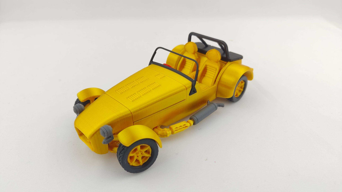 Caterham Super Seven R300 Retro Car 3D Printed Orange Replica - 3DEvricPrinting